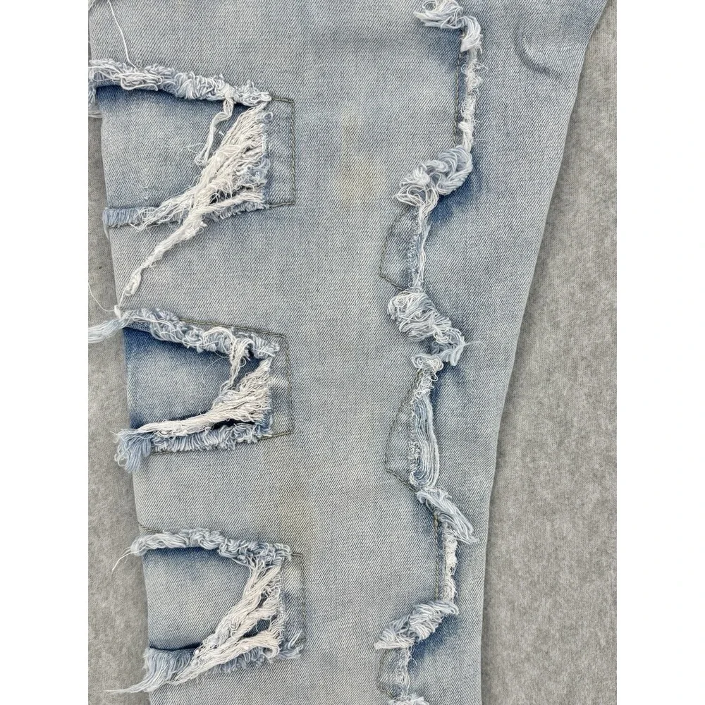 Guapi Stacked Flare Distressed Jeans Light Wash Men's Size 32